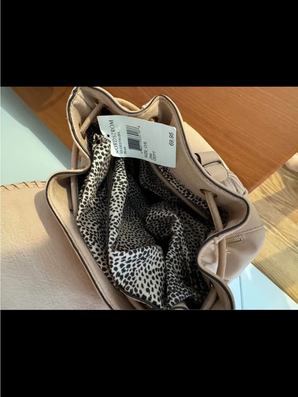 Sole Society Neutral Blush Drawstring Backpack